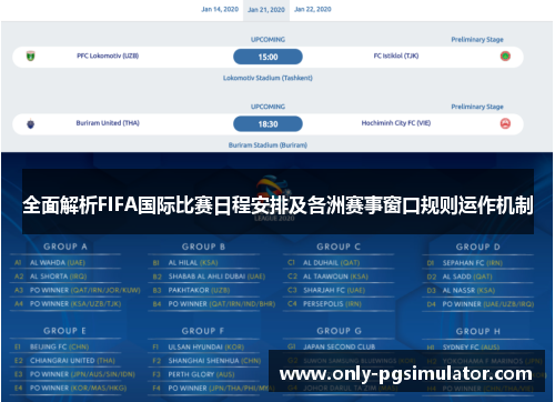 全面解析FIFA国际比赛日程安排及各洲赛事窗口规则运作机制